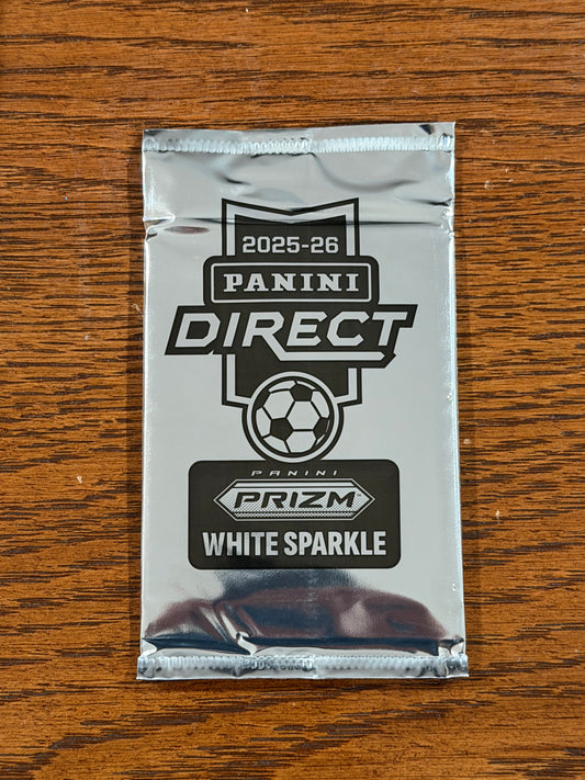 New Sealed 2025-26 FIFA Soccer Panini Prizm Hobby White Sparkle Pack